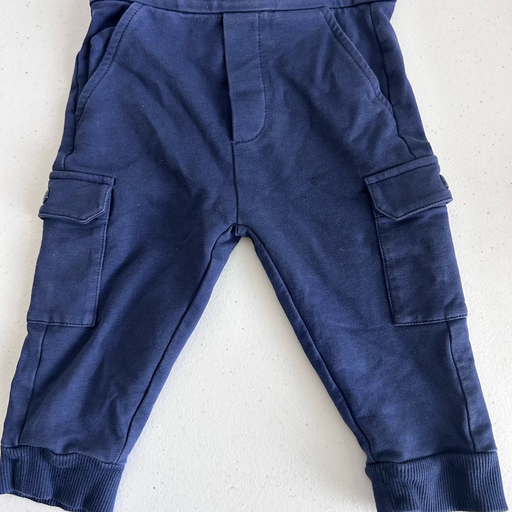 Moncler Kids Dark Blue Cargo Joggers